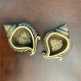 Small Shank Diya (Set of 10) - Handmade Brass lamp - Decorative - Crafts N Chisel - Indian Home Decor USA