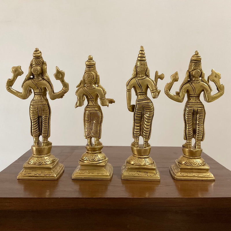 6 Inches Lord Vishnu Dashavatar Brass Idols - Decorative Home Decor - Crafts N Chisel - Indian Home Decor USA