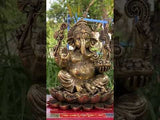 11 Inches Lotus Lord Ganesh Brass Idol - Ganpati Decorative Statue for Home Decor
