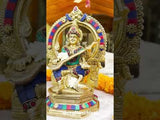 Lakshmi Ganesh Saraswati Brass Stonework Idol With Yali Prabahavali - Pooja Murti For Home