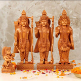 10” Ram Darbar Wooden Idol - Crafts N Chisel - Indian Home Decor USA