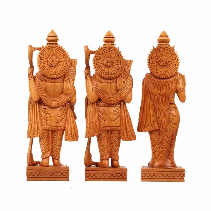 10” Ram Darbar Wooden Idol - Crafts N Chisel - Indian Home Decor USA