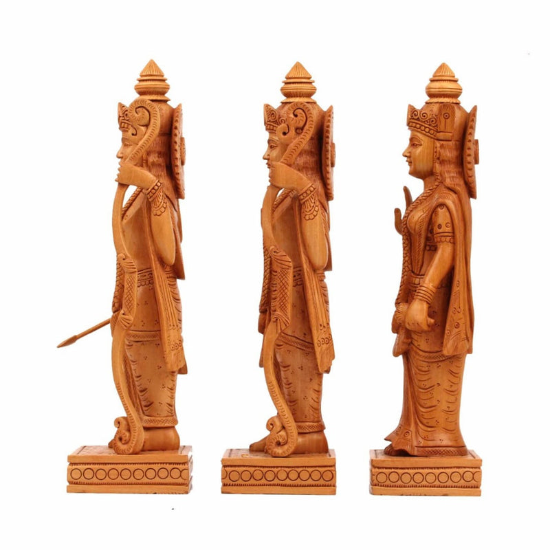 10” Ram Darbar Wooden Idol - Crafts N Chisel - Indian Home Decor USA