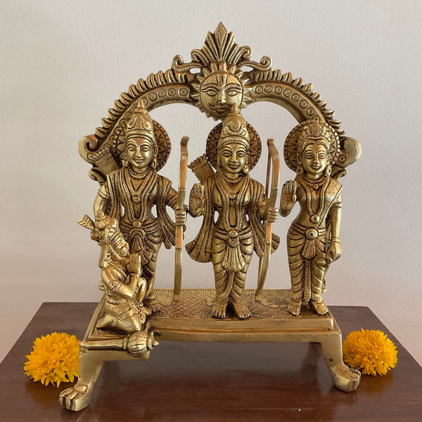 11.5 Inches Ram Darbar Brass Statue Idol - Crafts N Chisel - Indian Home Decor USA
