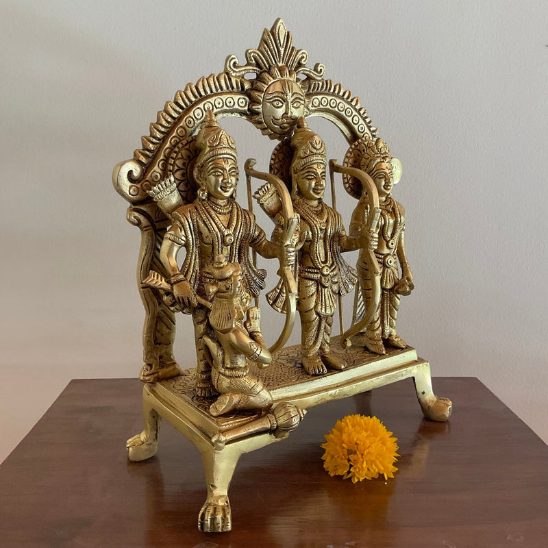11.5” Ram Darbar Brass Statue  Idol - Indian Home Decor USA
