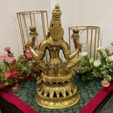 12” Goddess Lakshmi Brass Idol - Decorative Statue - Crafts N Chisel - Indian Home Decor USA