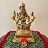 12” Kamakshi Brass Idol - Decorative Figurine - Crafts N Chisel - Indian Home Decor USA