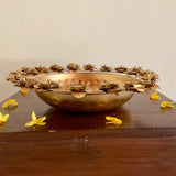 12” Metallic Rose Urli - Home Decor - Crafts N Chisel - Indian Home Decor USA