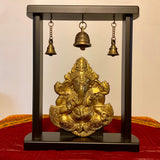 13” Lord Ganesh Brass Idol With Bell Temple Decor - Ganpati Decorative Statue for Home Decor - Housewarming Gift - Crafts N Chisel - Indian Home Decor USA