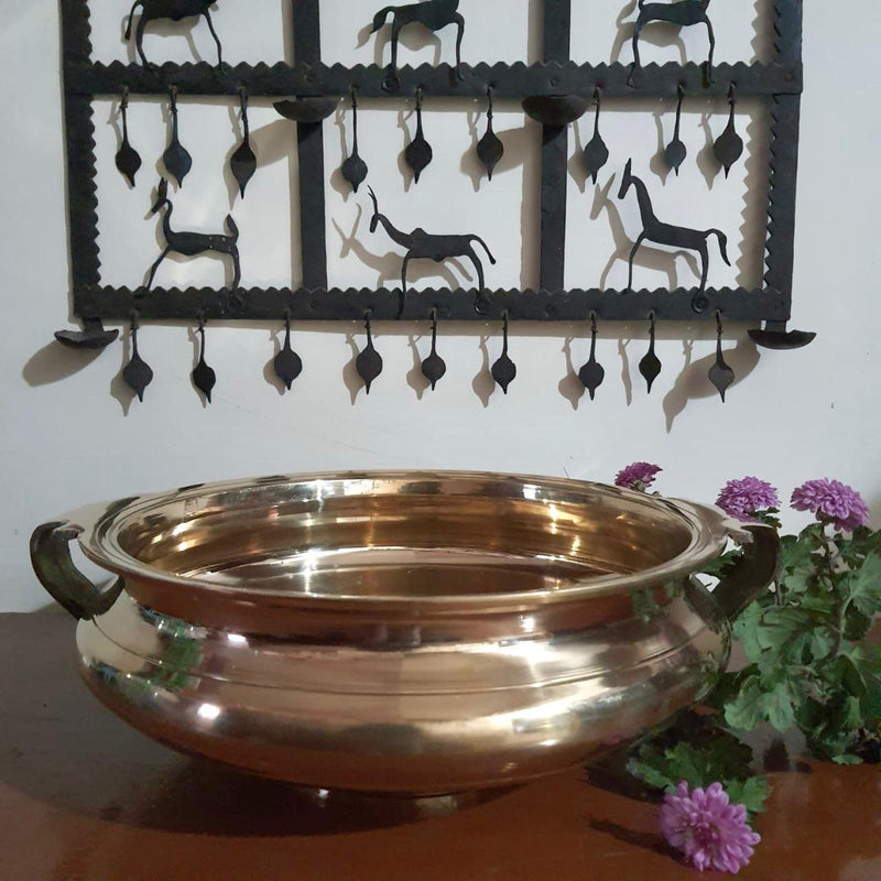 14” Decorative Brass Urli-Crafts N Chisel-Indian Handicrafts Online USA