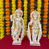14” Radha Krishan Marble Dust & Resin Idol - Hindu God Statue - Decorative Murti - Crafts N Chisel - Indian Home Decor USA