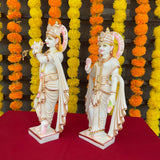 14” Radha Krishan Marble Dust & Resin Idol - Hindu God Statue - Decorative Murti - Crafts N Chisel - Indian Home Decor USA