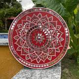 15” Terracotta Lippan Art Wall Hanging - Clay Mirror Wall Decor - Crafts N Chisel - Indian Home Decor USA