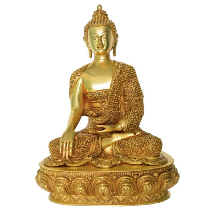 16.5” Lord Buddha Idol - Brass Art - Religious - Decorative - Crafts N Chisel online handicarfts UsA