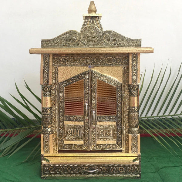 17” Wooden Temple (Mandir)-Crafts N Chisel - Indian handicrafts home decor USA