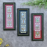 21.5” Handcrafted Jewelry Painting (Set of 3) - Wall Decor - 22K Gold Leaf Meenakari Marble Art - Crafts N Chisel - Indian Home Decor USA