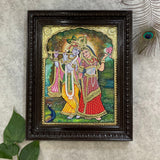 20” Radha Krishna 3D Tanjore Painting - Traditional Wall Art - Crafts N Chisel - Indian Home Decor USA