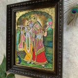 20” Radha Krishna 3D Tanjore Painting - Traditional Wall Art - Crafts N Chisel - Indian Home Decor USA