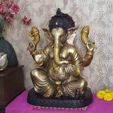 22” Lord Ganesh Brass Idol - Decorative Figurine-Crafts N Chisel - Indian handicrafts home decor online USA
