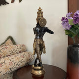23” Lord Krishna Brass Idol - Decorative Figurine - Crafts N Chisel - Indian Home Decor USA