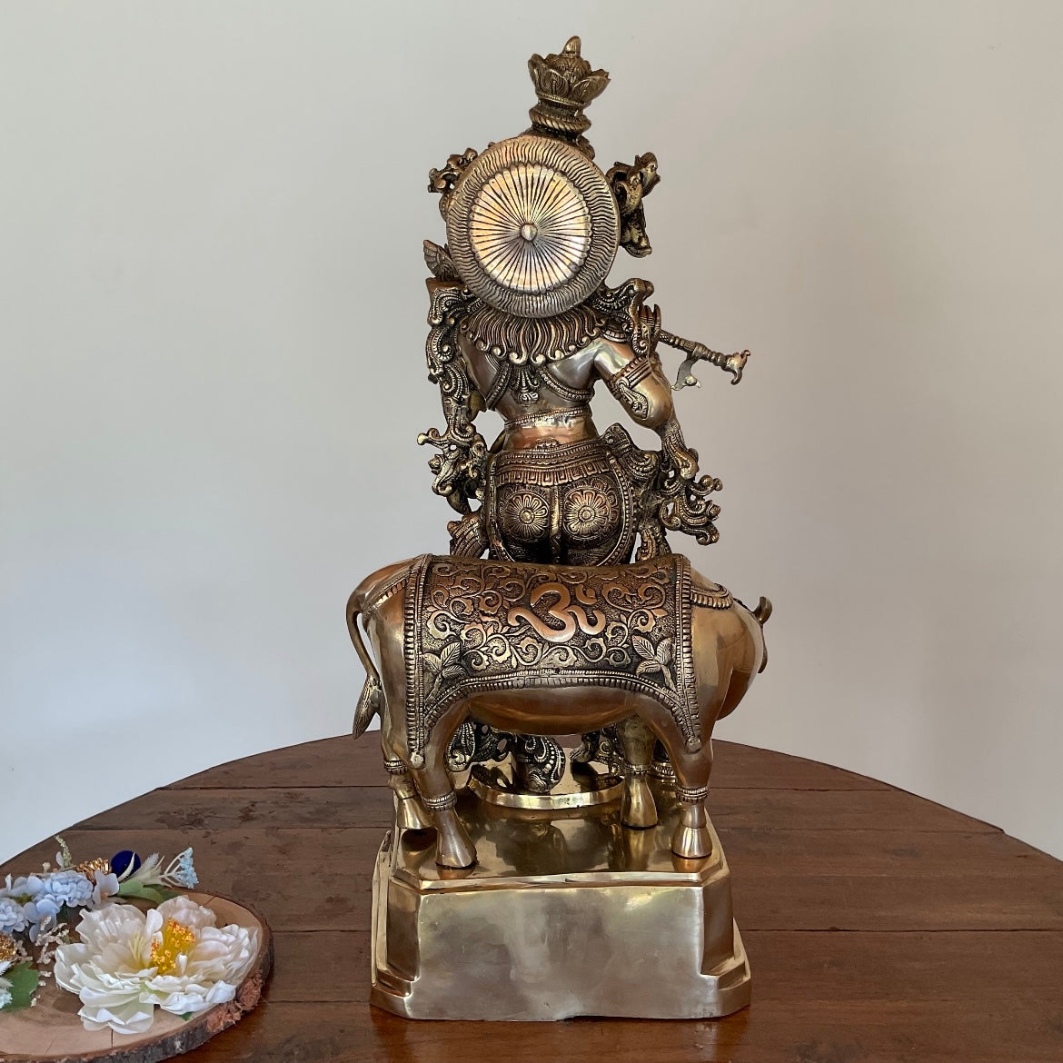 Large Krishna Brass Idol Statue | Indian Home Decor | Crafts N Chisel