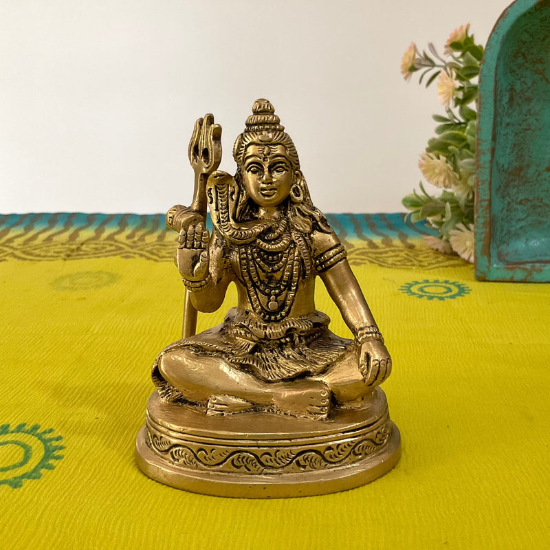 4” God Brass Idols (Set of 5) - Pooja Murti Statue - Housewarming Gift - Crafts N Chisel - Indian Home Decor USA