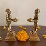 5.5” Deep Lakshmi (Set of 2) - Handmade Brass lamp - Decorative Diya - Crafts N Chisel - Indian Home Decor USA