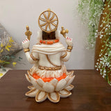 7” Ganesha Marble Dust & Resin Idol - Decorative Figurine- Crafts N Chisel - Indian Home Decor USA