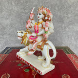 7” Ma Durga Marble Dust & Resin Idol - Hindu God Statue - Decorative Murti - Crafts N Chisel - Indian Home Decor USA