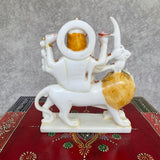 7” Ma Durga Marble Dust & Resin Idol - Hindu God Statue - Decorative Murti - Crafts N Chisel - Indian Home Decor USA