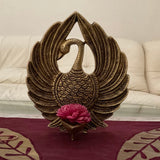 8.5” Dancing Peacock Brass Diya Lamp - Festive Home Decor - Crafts N Chisel - Indian Home Decor USA