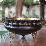 Decorative Brass Urli - Dark Cherry Finish-Crafts N Chisel-Indian Handicrafts Online USA