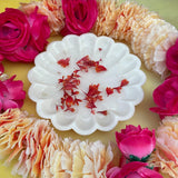 8” Decorative Flower Marble Urli Bowl - Flower & Tea light Home Decor - Crafts N Chisel - Indian Home Decor USA