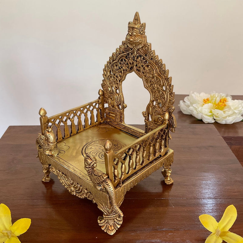 8” Sinhasan For Idols And Pooja - Crafts N Chisel - Indian Home Decor USA