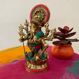 9” Drishti Ganesh Brass Idol - handcrafted Stonework - Ganpati Statue for Home Pooja - Housewarming Gift - Crafts N Chisel - Indian Home Decor USA