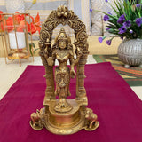9” Goddess Laxmi Brass Idol - Decorative Figurine- Crafts N Chisel - Indian Home Decor USA