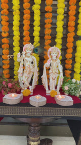 14 Inches Radha Krishan Marble Dust & Resin Idol -  Hindu God Statue - Decorative Murti