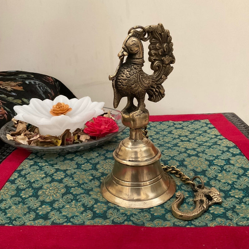 Annapakshi Hanging Bell - Brass Wall Hanging - Decorative and Religious - Crafts N Chisel - Indian Home Decor USA