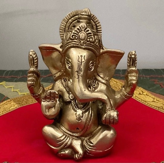 Appu Ganesha Brass Idol - Festive Gift - Crafts N Chisel - Indian Home Decor USA