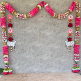Artificial Flower Garlands (Set of 2) - Festive Decoration Wall Hanging - Crafts N Chisel - Indian Home Decor USA
