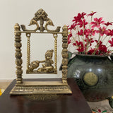 Baby krishna Swing Brass Idol - Traditional Home Decor - Crafts N Chisel - Indian Home Decor USA