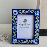 Blue Pottery Photo Frame 9" - Home Decor - Decorative Gift item - Crafts N Chisel - Indian home decor - Online USA