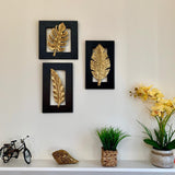 Brass Leaf Wall Hanging (Set of 3) - Crafts N Chisel - Indian home decor - Online USA