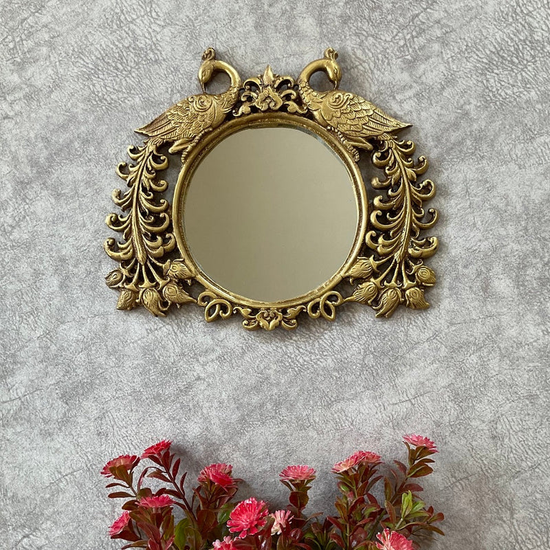 Brass Mirror Wall Hanging - Crafts N Chisel - Indian Home Decor USA