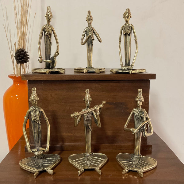 Brass Musician Decorative (set of 6) - Table Decor - Crafts N Chisel - Indian Home Decor USA