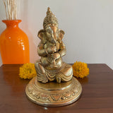 Brass Musician Ganesha Idol (set of 5) - Table Decor - Crafts N Chisel - Indian Home Decor USA