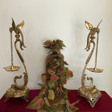 Brass Peacock Hanging Diya Lamp (Set of 2) - Crafts N Chisel - Indian Home Decor USA