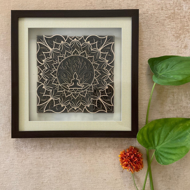 Buddha Wooden Mandala Wall Decor - Wall hanging - Crafts N Chisel - Indian Home Decor USA