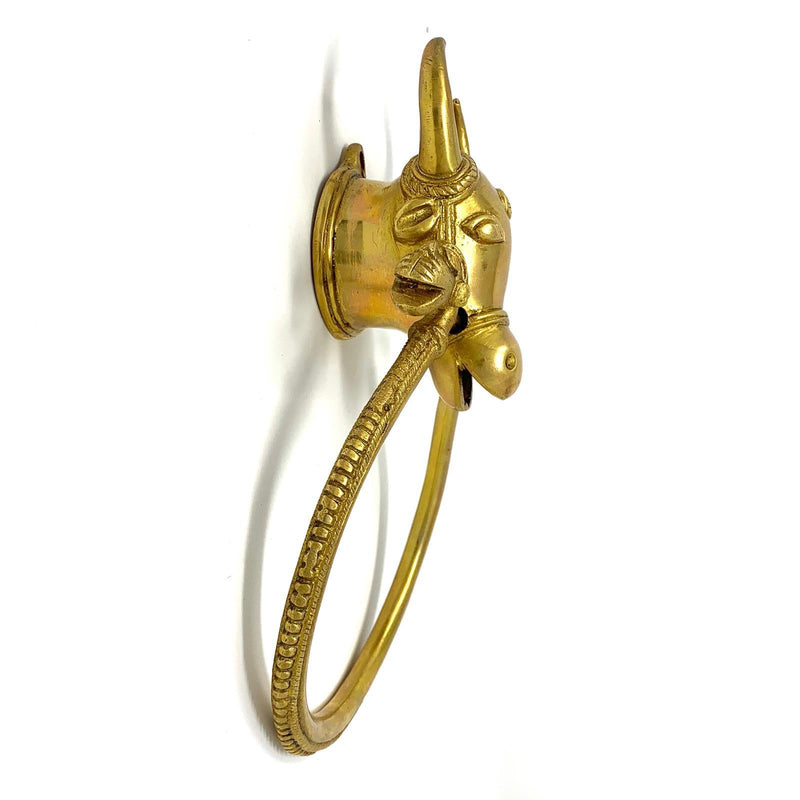 Cow Door knocker - Brass Work Door Hanging - Home Decor - Crafts N Chisel - Indian home decor - Online USA