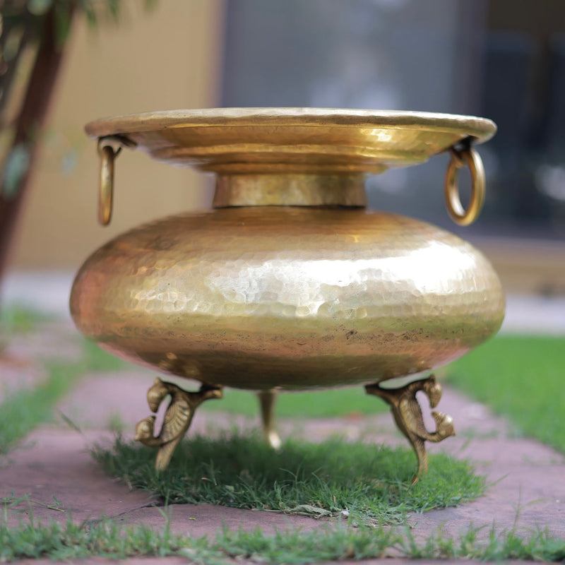 Decorative Brass Flower Pot - Crafts N Chisel - Indian Home Decor USA
